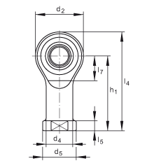 桿端軸承 GIKSL12-PS, 根據(jù) DIN ISO 12 240-4 標準，特種鋼材料，帶左旋內(nèi)螺紋，免維護