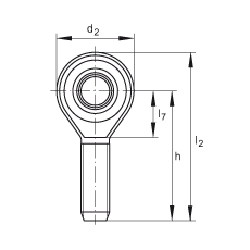 桿端軸承 GAKSL20-PS, 根據(jù) DIN ISO 12 240-4 標(biāo)準(zhǔn)，特種鋼材料，帶左旋外螺紋，免維護