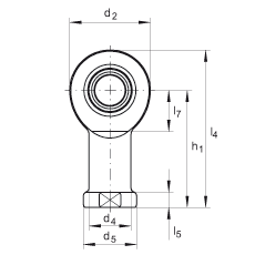 桿端軸承 GIR6-DO, 根據(jù) DIN ISO 12 240-4 標(biāo)準(zhǔn)，帶右旋內(nèi)螺紋，需維護(hù)