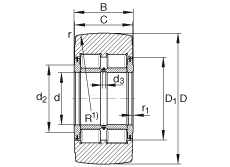 支撐型滾輪 NNTR120X290X135-2ZL, 滿裝滾子，軸向引導(dǎo)，兩側(cè)唇密封