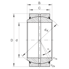 關節軸承 GE70-DO-2RS, 根據 DIN ISO 12 240-1 標準, 需維護，兩側唇密封