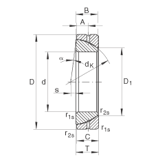 角接觸關節軸承 GE30-SX, 根據 DIN ISO 12 240-2 標準，需維護
