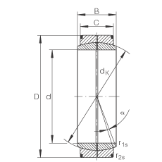 關(guān)節(jié)軸承 GE80-DO, 根據(jù) DIN ISO 12 240-1 標(biāo)準(zhǔn)，需維護(hù)