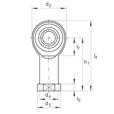 桿端軸承 GIKL30-PW, 根據(jù) DIN ISO 12 240-4 標(biāo)準(zhǔn)，帶左旋內(nèi)螺紋，需維護(hù)