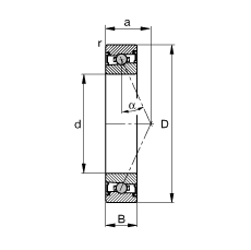 主軸軸承 HCS7000-E-T-P4S, 調節，成對或單元安裝，接觸角 α = 25°，兩側唇密封，非接觸，限制公差