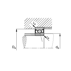 主軸軸承 HSS71903-C-T-P4S, 調節，成對安裝，接觸角 α = 15°，兩側唇密封，非接觸，加嚴公差