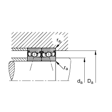 主軸軸承 HSS71903-C-T-P4S, 調節，成對安裝，接觸角 α = 15°，兩側唇密封，非接觸，加嚴公差