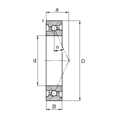 主軸軸承 HS7018-E-T-P4S, 調節，成對或單元安裝，接觸角 α = 25°，限制公差