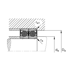 主軸軸承 HCB71917-C-2RSD-T-P4S, 調節，成對或單元安裝，接觸角 α = 15°，陶瓷球，兩側唇密封，非接觸，限制公差