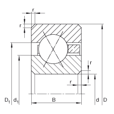 薄截面軸承 CSXF120, 四點接觸球軸承，類型X，運行溫度 -54°C 到 +120°C