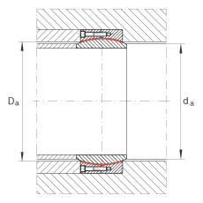 大的關(guān)節(jié)軸承 GE480-DW-2RS2, 根據(jù) DIN ISO 12 240-1 標(biāo)準(zhǔn), 免維護(hù)，兩側(cè)密封